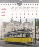 Kalender: Budapest Museumslinie N19 Nosztalgia mit Museumswagen 2624 am Kossuth Lajos tér M (2014)