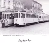Kalender: Verviers Regionallinie 580 mit Triebwagen 9685 vor Eupen Rathaus (1949)