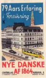 Karton Etikett: Kopenhagen Straßenbahnlinie 2  auf Stormbroen (1954)