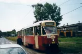 Kattowitz Straßenbahnlinie T6 mit Gelenkwagen 183 am Wełnowiec Gnieźnieńska (2004)