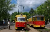 Kiew Straßenbahnlinie 12 mit Triebwagen 5790 am Puszcza-Wodycia (2011)