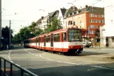 Köln Straßenbahnlinie 3 mit Gelenkwagen 2192nah Deutz / Messe (2002)