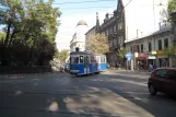 Krakau Beiwagen 566 in der Kreuzung Dominikańska/Świętej Gertrudy (2011)