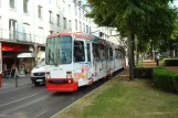 Krefeld Straßenbahnlinie 042 mit Gelenkwagen 850 "Forstwald" am Dreikönigenstraße (2010)