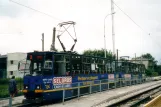 Łódź Straßenbahnlinie 3 mit Triebwagen 1444 am Marysin Warszawska Wyciczkowa (2004)