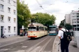 Ludwigshafen am Rhein Straßenbahnlinie 10 mit Gelenkwagen 126 am Pfalzbau (Wilhelm-Hack-Museum) (2003)