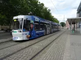 Magdeburg Straßenbahnlinie 3 mit Niederflurgelenkwagen 1355 am Hauptbahnhof Ost (2023)