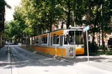 Mainz Straßenbahnlinie 50 mit Niederflurgelenkwagen 203 am Lessingstraße (2003)