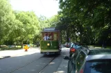 Malmö Museispårvägen mit Triebwagen 100 nahe bei Fügeldammarna (2012)