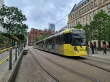 Manchester Gelenkwagen 3048 am Piccadilly Gardens (2022)