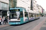 Mannheim Straßenbahnlinie 3 mit Niederflurgelenkwagen 611 am Strohmarkt (2003)