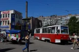 Mariupol Straßenbahnlinie 6 mit Triebwagen 961 am Wułycia Kazancewa (2012)