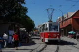 Mariupol Straßenbahnlinie 8 mit Triebwagen 520 auf Kazantseva St (2012)