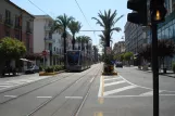 Messina Straßenbahnlinie 28 mit Niederflurgelenkwagen 05T auf Cairoli (2009)