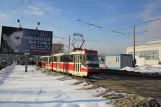 Moskau Straßenbahnlinie 17 mit Gelenkwagen 2300 auf Prospekt Mira (2012)