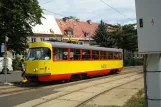 Most Straßenbahnlinie 4 mit Triebwagen 205 am Litvínov, Citadela (2011)