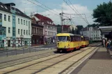 Most Zusätzliche Linie 1 mit Triebwagen 302 am Poliklinika (2008)