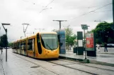 Mülhausen Straßenbahnlinie Tram 1 mit Niederflurgelenkwagen 2018 am Bahnhof (2007)