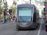 Nizza Straßenbahnlinie 1 mit Niederflurgelenkwagen 012 auf Avenue Malaussena (2008)