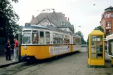 Nordhausen Straßenbahnlinie 1 mit Gelenkwagen 77 am Bahnhofsplatz (1993)