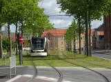 Odense Letbane mit Niederflurgelenkwagen 02 "Kompasset"nah Benedikts Plads (2022)