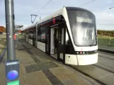 Odense Letbane mit Niederflurgelenkwagen 04 "Strømmen" am SDU Syd / Hospital Nord (2023)