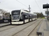 Odense Letbane mit Niederflurgelenkwagen 13 "Øjeblikket" am Bilka (2024)