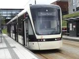 Odense Letbane mit Niederflurgelenkwagen 13 "Øjeblikket" am Campus (2024)