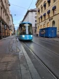 Oslo Niederflurgelenkwagen 403, die Vorderseite Prinsens gate (2022)