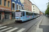 Oslo Straßenbahnlinie 12 mit Gelenkwagen 116nah Heimdalsgata (2009)