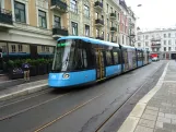 Oslo Straßenbahnlinie 12 mit Niederflurgelenkwagen 418nah Niels Juels gate (2024)