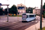 Oslo Straßenbahnlinie 19 mit Gelenkwagen 138 am Konows gate (1995)