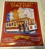 Plakat: San Francisco Kabelstraßenbahn Powell-Hyde mit Kabelstraßenbahn 23  (1996)