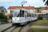 Plauen Straßenbahnlinie 5 mit Gelenkwagen 227 am Südvorstadt (2008)