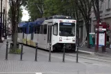 Portland Regionallinie Blau mit Gelenkwagen 114 am Yamhill District (2010)