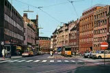 Postkarte: Aarhus Straßenbahnlinie 1 mit Beiwagen 59 am Store torv (1965-1971)