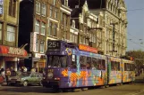 Postkarte: Amsterdam Straßenbahnlinie 25 mit Gelenkwagen 642 auf Damrak (1988)