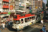 Postkarte: Amsterdam Straßenbahnlinie 9 mit Gelenkwagen 653 auf Rembrandtplein (1984)