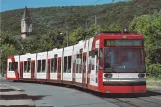 Postkarte: Bad Dürkheim Rhein-Haardtbahn 4 mit Niederflurgelenkwagen 1043nah Bad Dürkheim Bf (1996)