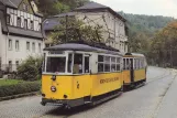 Postkarte: Bad Schandau Kirnitzschtal 241 mit Triebwagen 6nah Kurpark (1981)