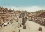 Postkarte: Blasewitz. Schillerplatz. Luisenhof. Köning Albert Brücke. Bergschweebahn
(1900)