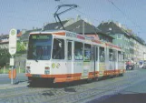 Postkarte: Bochum Straßenbahnlinie 306 mit Gelenkwagen 355 am Hamme Kirche (2000)