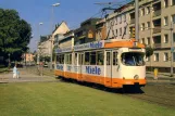 Postkarte: Braunschweig Straßenbahnlinie 6 mit Gelenkwagen 6267 auf Lessingplatz (1988)