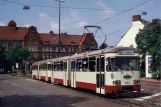 Postkarte: Bremen Straßenbahnlinie 1 mit Gelenkwagen 553 auf Theater am Leibnizplatz (1992)