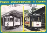 Postkarte: Chemnitz Fahrschulwagen 1169 vor Straßenbahnmuseum (1988)