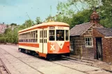 Postkarte: Crich Museumslinie mit Triebwagen 674 auf Crich Tramway Village (1970)