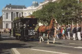 Postkarte: Den Haag Pferdestraßenbahnwagen 125 auf Hofweg (1989)