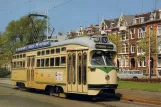 Postkarte: Den Haag Straßenbahnlinie 10 mit Triebwagen 1005 auf Stadhouderslaan (1974)