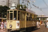 Postkarte: Düsseldorf Stadtrundfahrten mit Triebwagen 583 auf Jan-Wellem-Platz (1987)