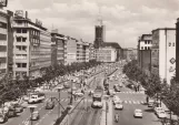Postkarte: Düsseldorf Straßenbahnlinie 710  auf Berliner Allee (1961)